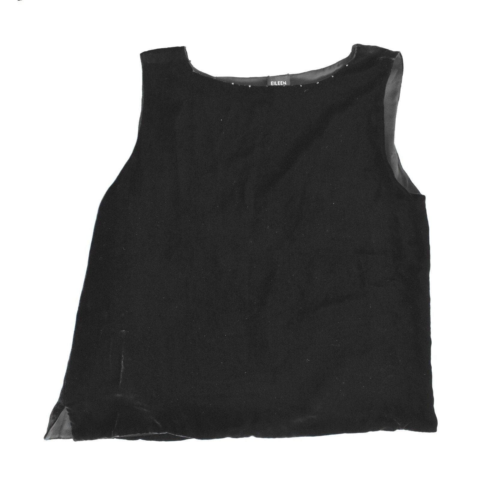 Eileen Fisher EILEEN FISHER Black Velvet Crystal Embellished Tank Top Sz L Size L / US 10 / IT 46 - 4 Thumbnail