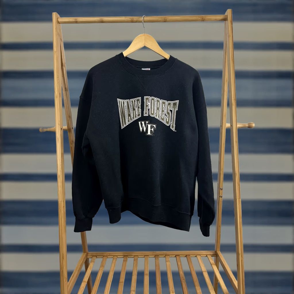 Soffe VTG Wake Forest Demon Deacons Boxy Black Crewneck Sweatshirt Soffe XL Mens Sweatshirt Size US XL / EU 56 / 4 - 1 Thumbnail