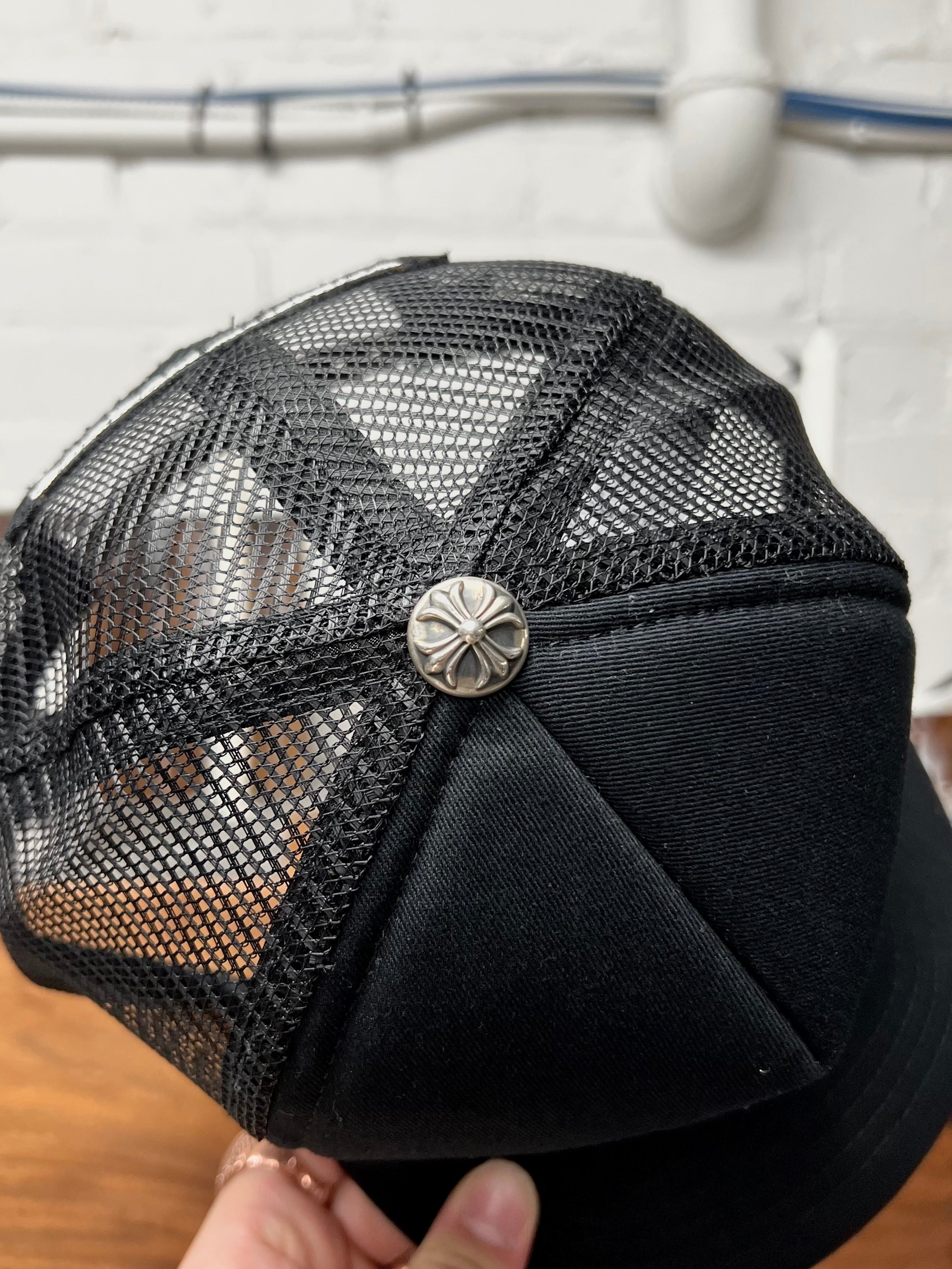 Chrome Hearts Chrome Hearts Leather ‘Cemetery’ Triple Cross Patch Snap Back Hat Size ONE SIZE - 4 Thumbnail