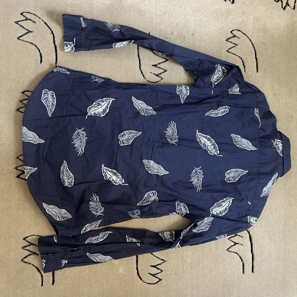 Paul Smith Paul Smith Feather Print Cotton Button Down Shirt Size US S / EU 44-46 / 1 - 5 Thumbnail