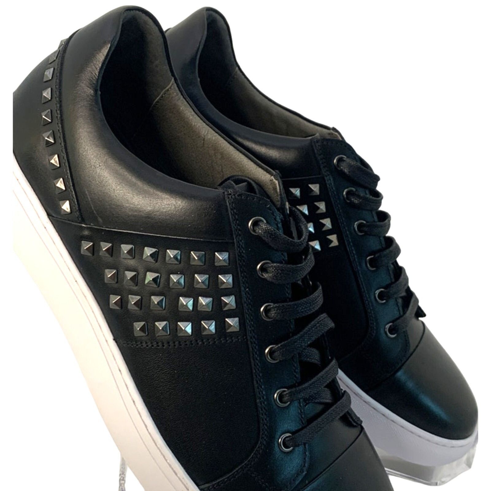 Robert Graham Robert Graham Studded Black Leather Sneakers | Sz 9 | NIB Size US 9 / EU 42 - 9 Thumbnail