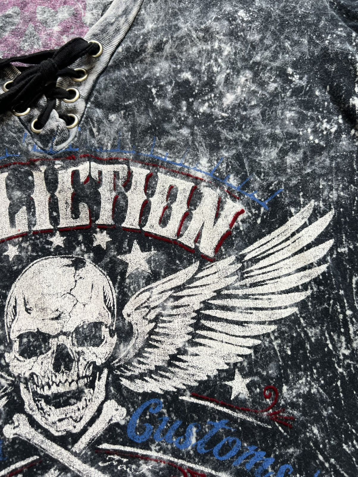 Affliction Affliction Women's Skull T-shirt Y2K Tee Size L / US 10 / IT 46 - 8 Thumbnail