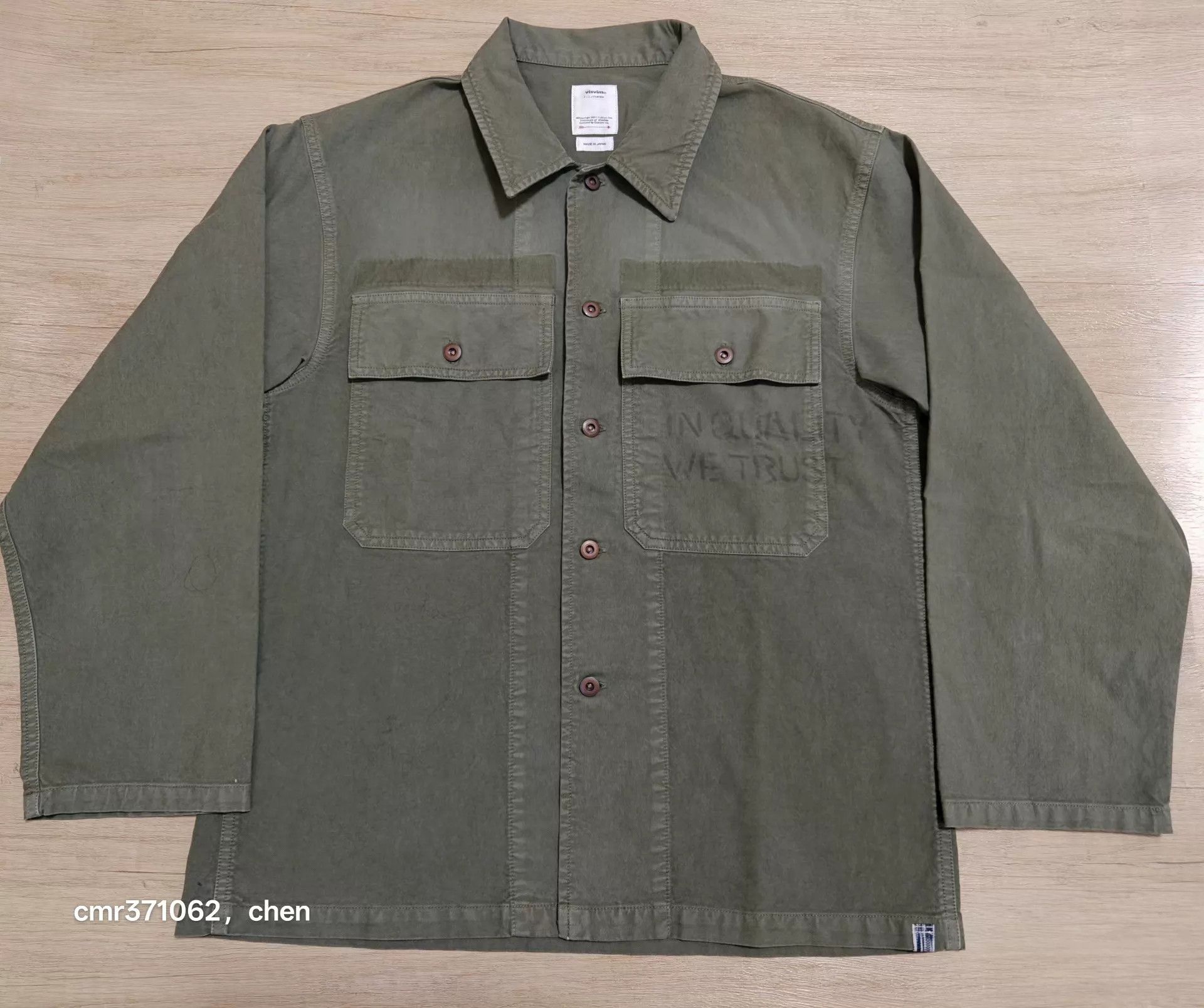 Visvim VISVIM 22SS Cardwell LS Shirt DMGD FIL Olive3 LN Size US L / EU 52-54 / 3 - 1 Thumbnail