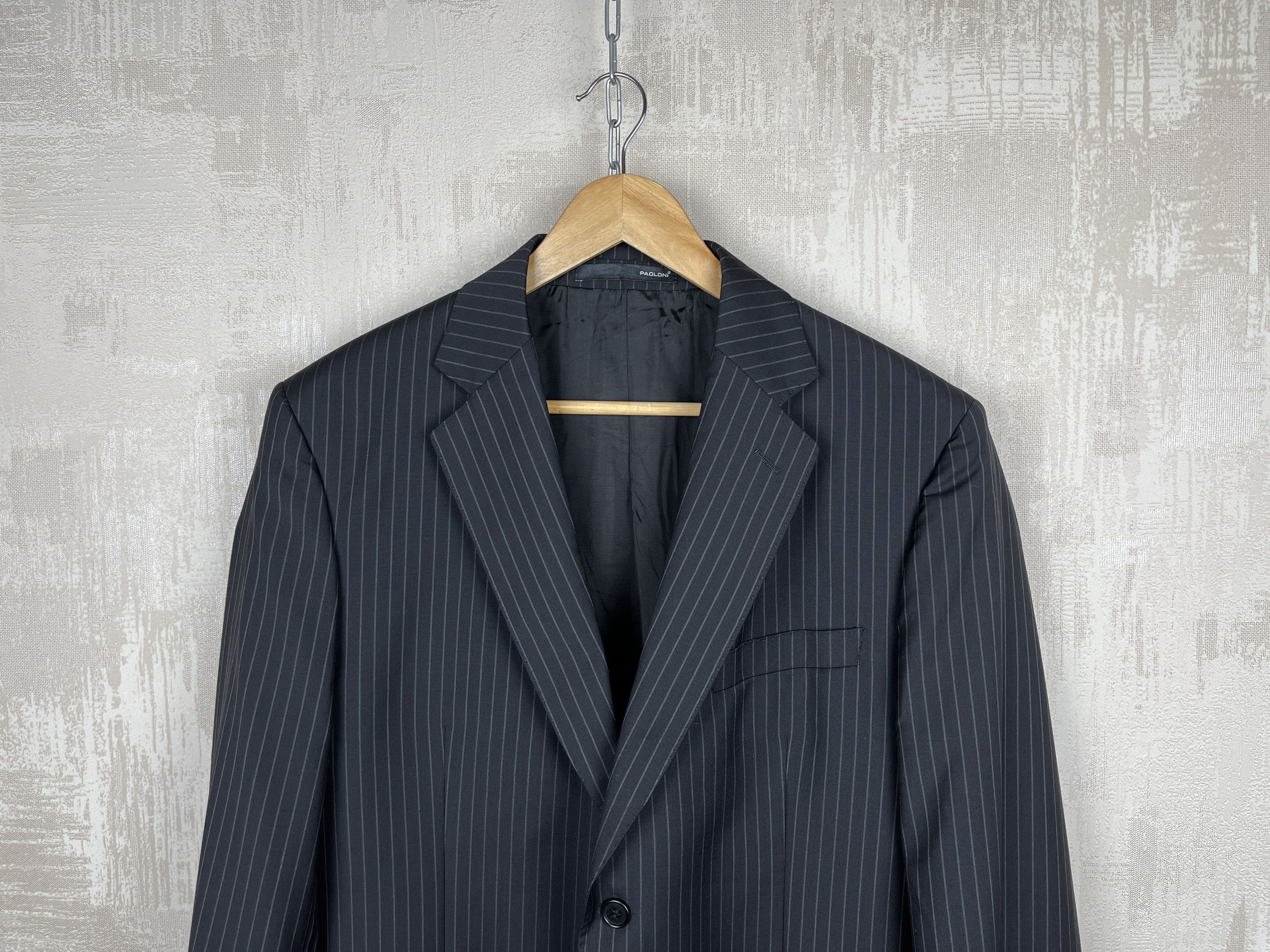 Paoloni Paoloni Extra-fine Virgin Wool Striped Blazer Size 54 Size US L / EU 52-54 / 3 - 3 Thumbnail