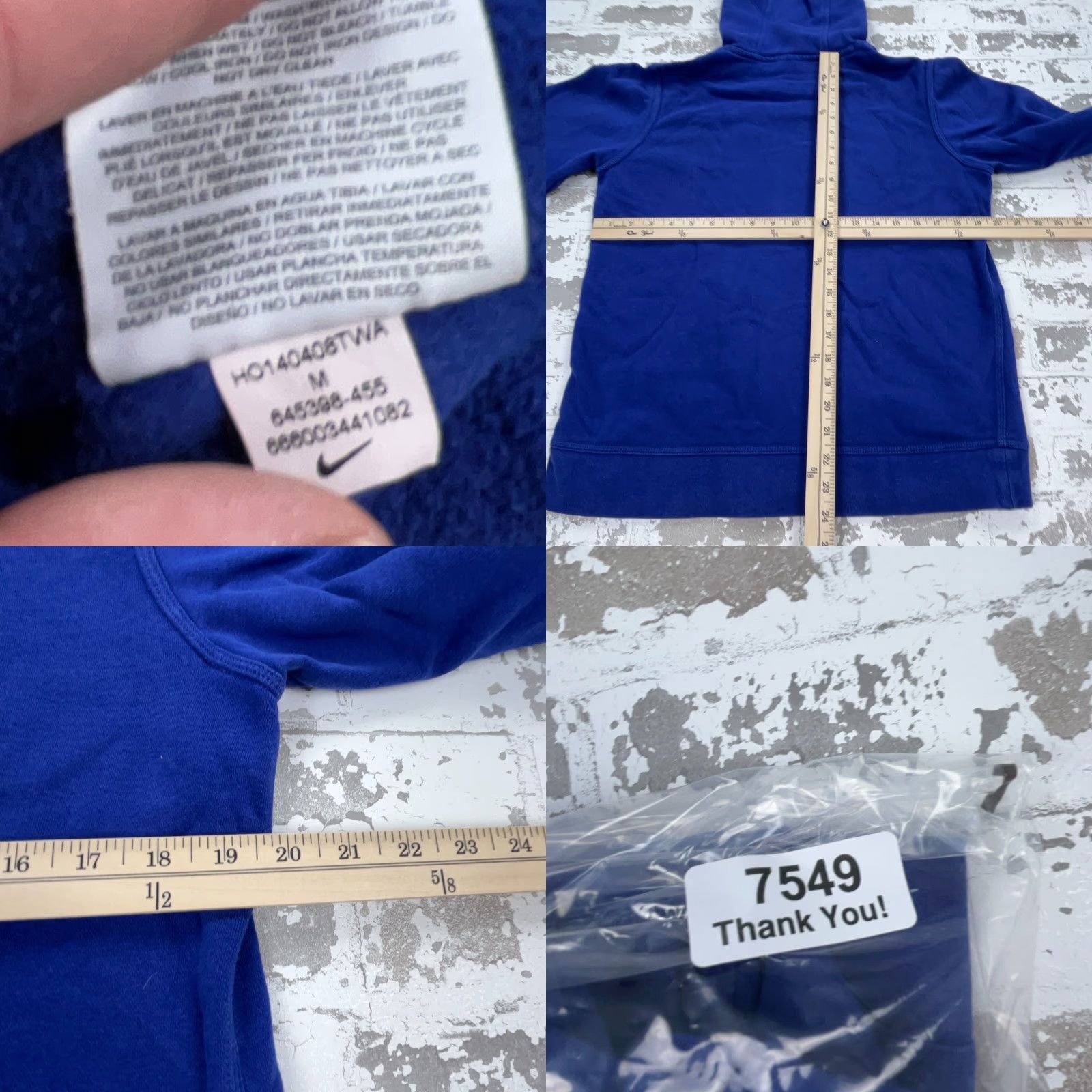 Nike Nike Hoodie Men Medium Blue Sweatshirt Long Sleeve Round Neck Pullover Logo Swoosh Classic Sportswear, All Seasons, Regular Fit, BSC Size US M / EU 48-50 / 2 - 8 Thumbnail
