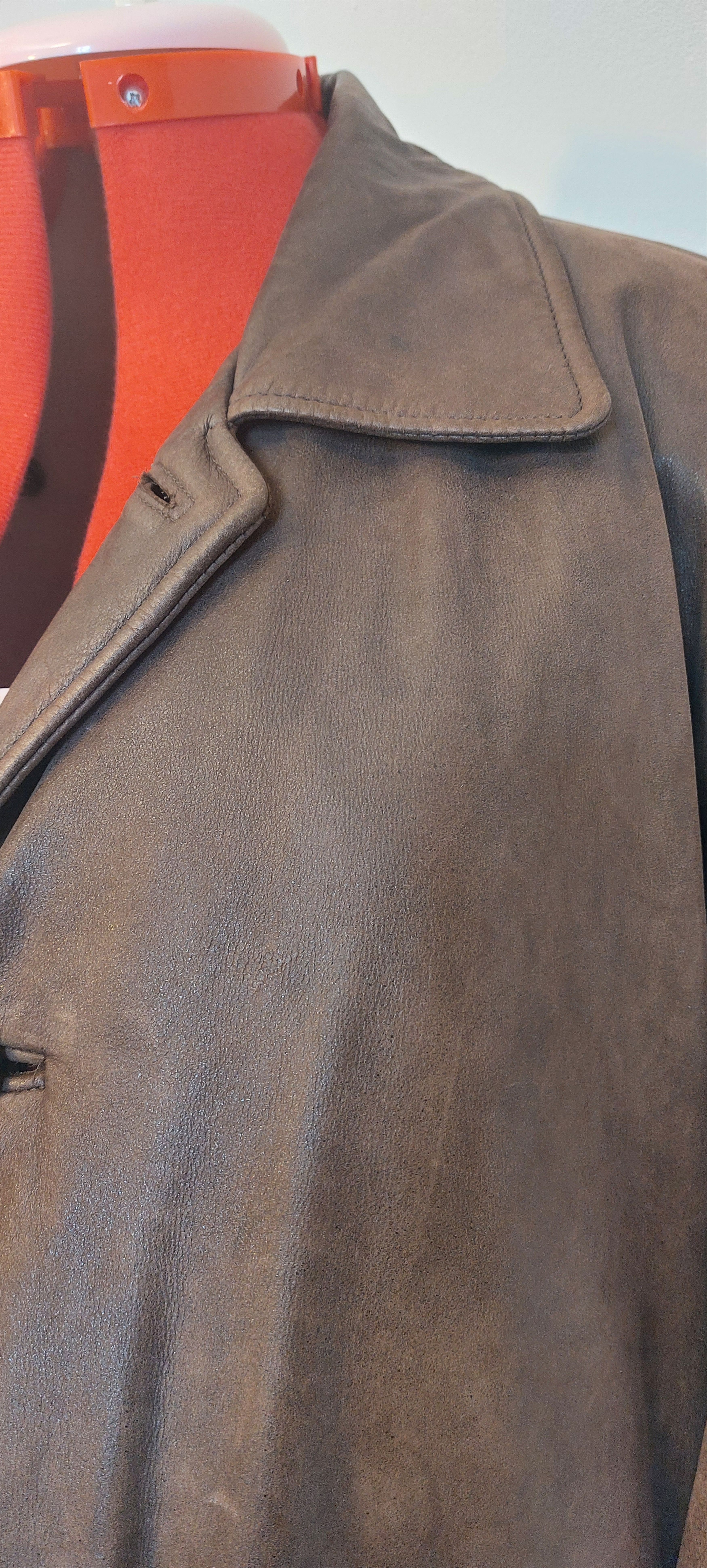 Vintage Vintage Italian Nubuck Leather Blazer Brown EU 54 Size US L / EU 52-54 / 3 - 2 Thumbnail