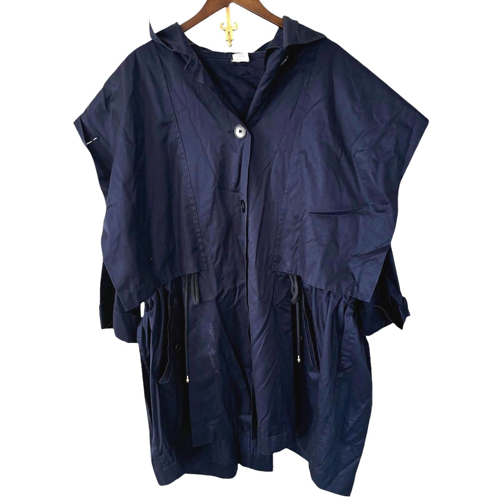 Issey Miyake Issey Miyake Cotton Double Breasted Navy Trench Coat Size 8 Size M / US 6-8 / IT 42-44 - 3 Thumbnail