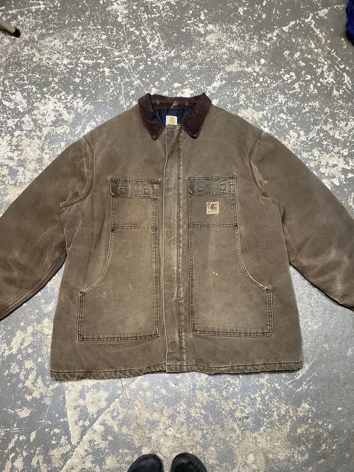 Carhartt × Vintage Vintage Carhartt Arctic Faded Brown Insulated Work Jacket Size US XL / EU 56 / 4 - 4 Thumbnail