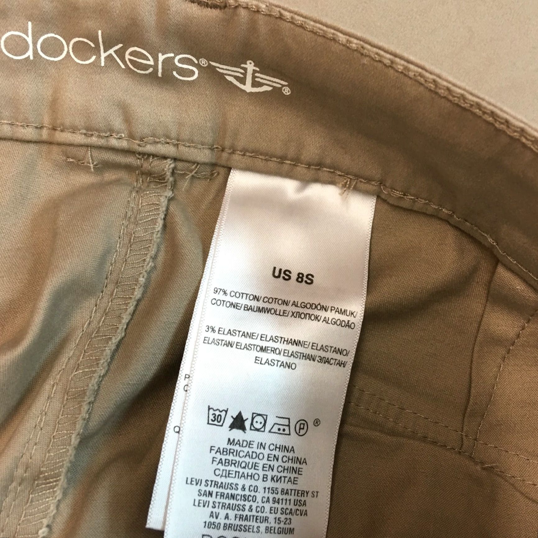 Dockers Dockers Womens Tan Dress Pants Casual Regular Straight Low Rise Size 8 Size 30" / US 8 / IT 44 - 3 Thumbnail