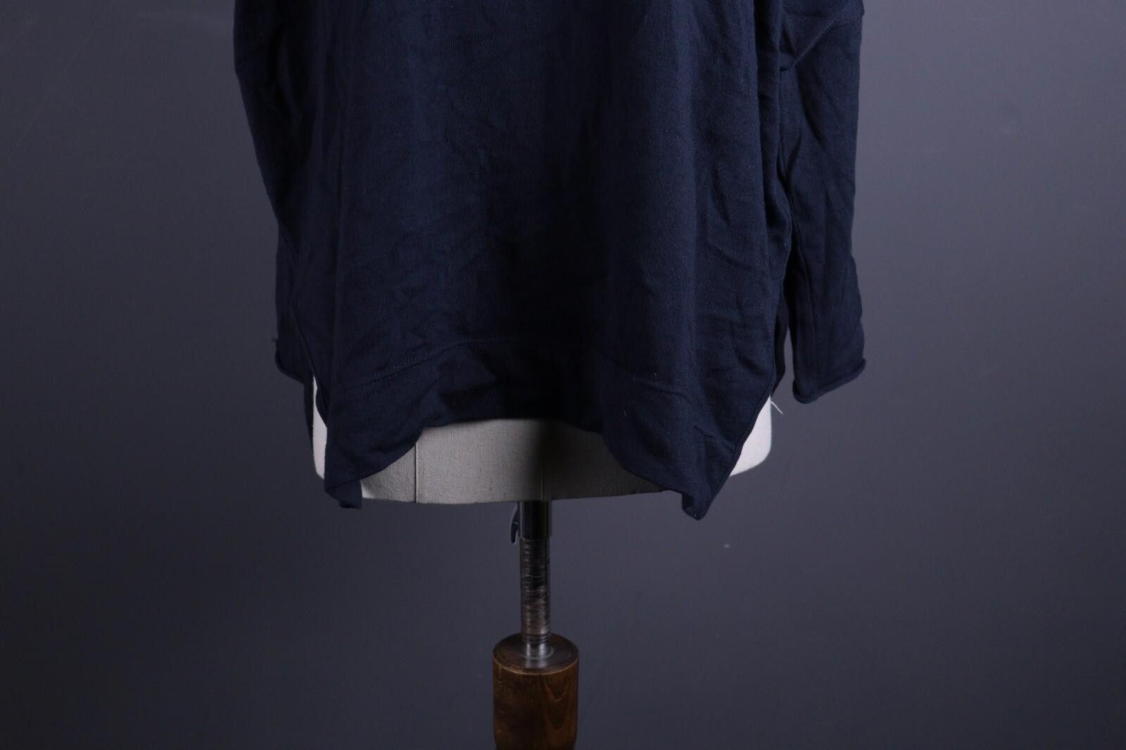 Designer Annette Gortz Dark Blue Wool Hooded Oversized Sweater Size M Size M / US 6-8 / IT 42-44 - 3 Thumbnail