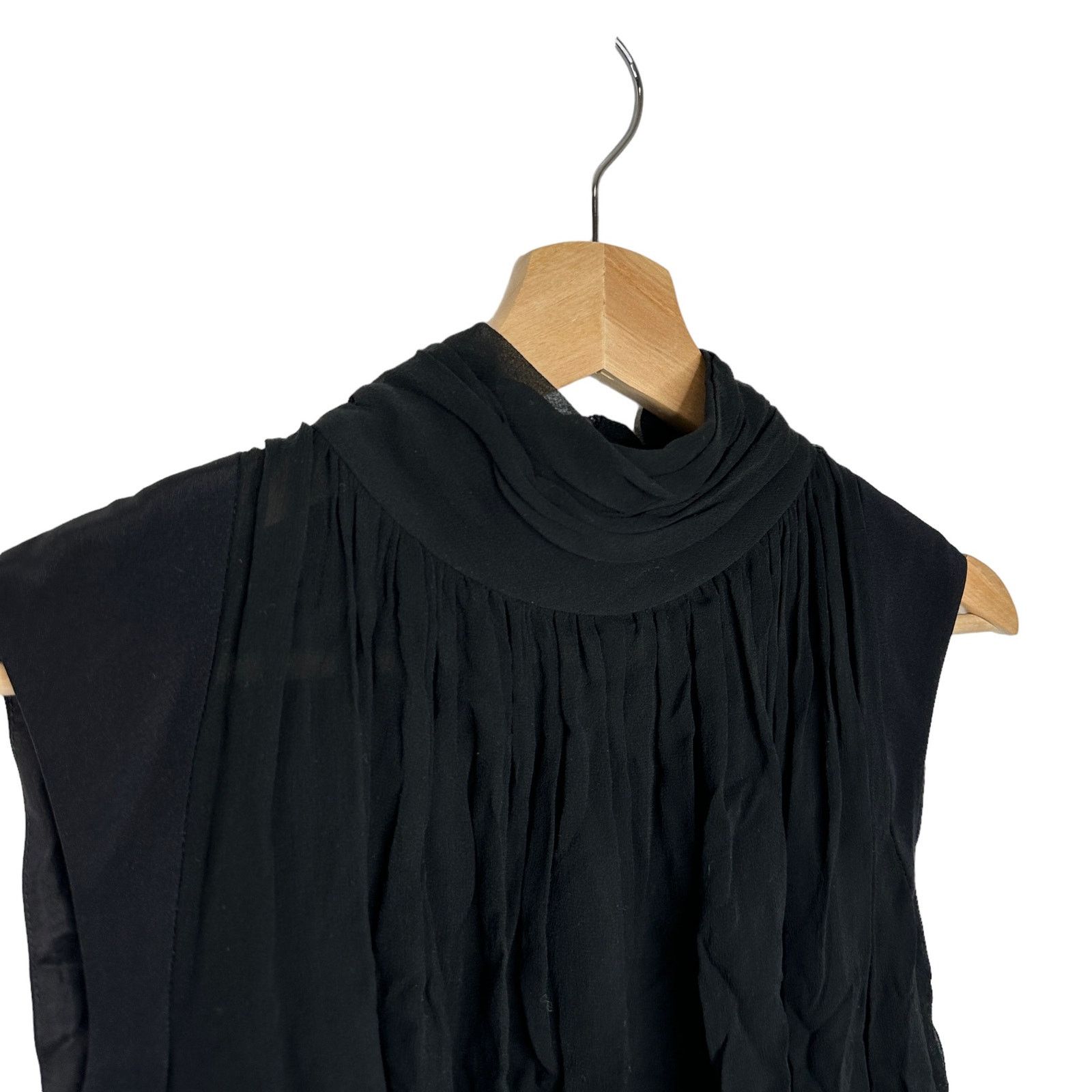 Drew Just Drew NYC Black Sheer Top Sleeveless Pleated 4 Size S / US 4 / IT 40 - 3 Thumbnail