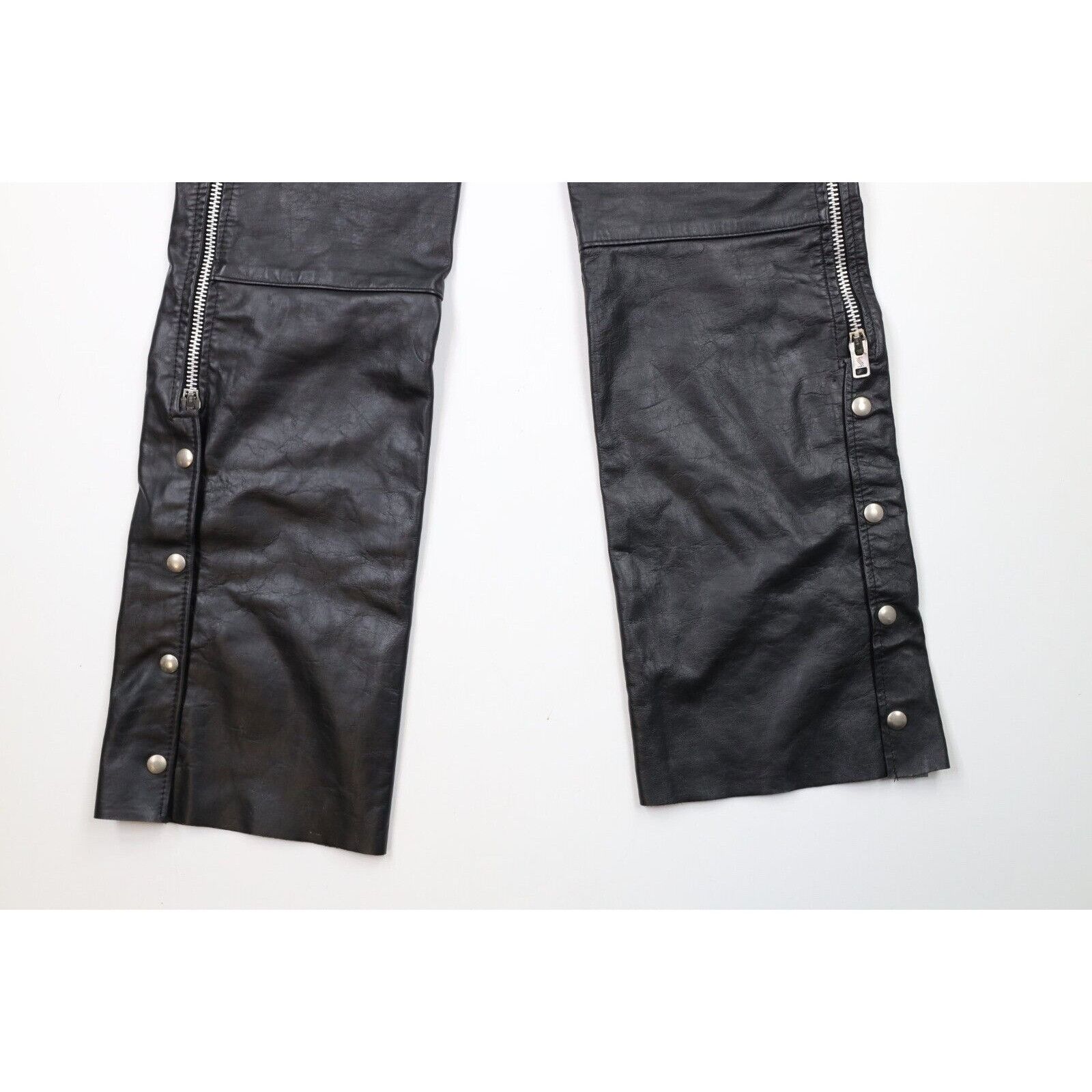 Vintage Vintage 70s Streetwear Distressed Leather Motorcycle Chaps Size US 30 / EU 46 - 13 Thumbnail