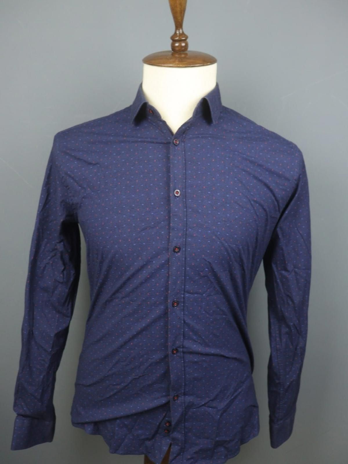 Givenchy Givenchy Blue Polka Dot Cotton Collared Shirt Size 41/42 Size US M / EU 48-50 / 2 - 1 Thumbnail