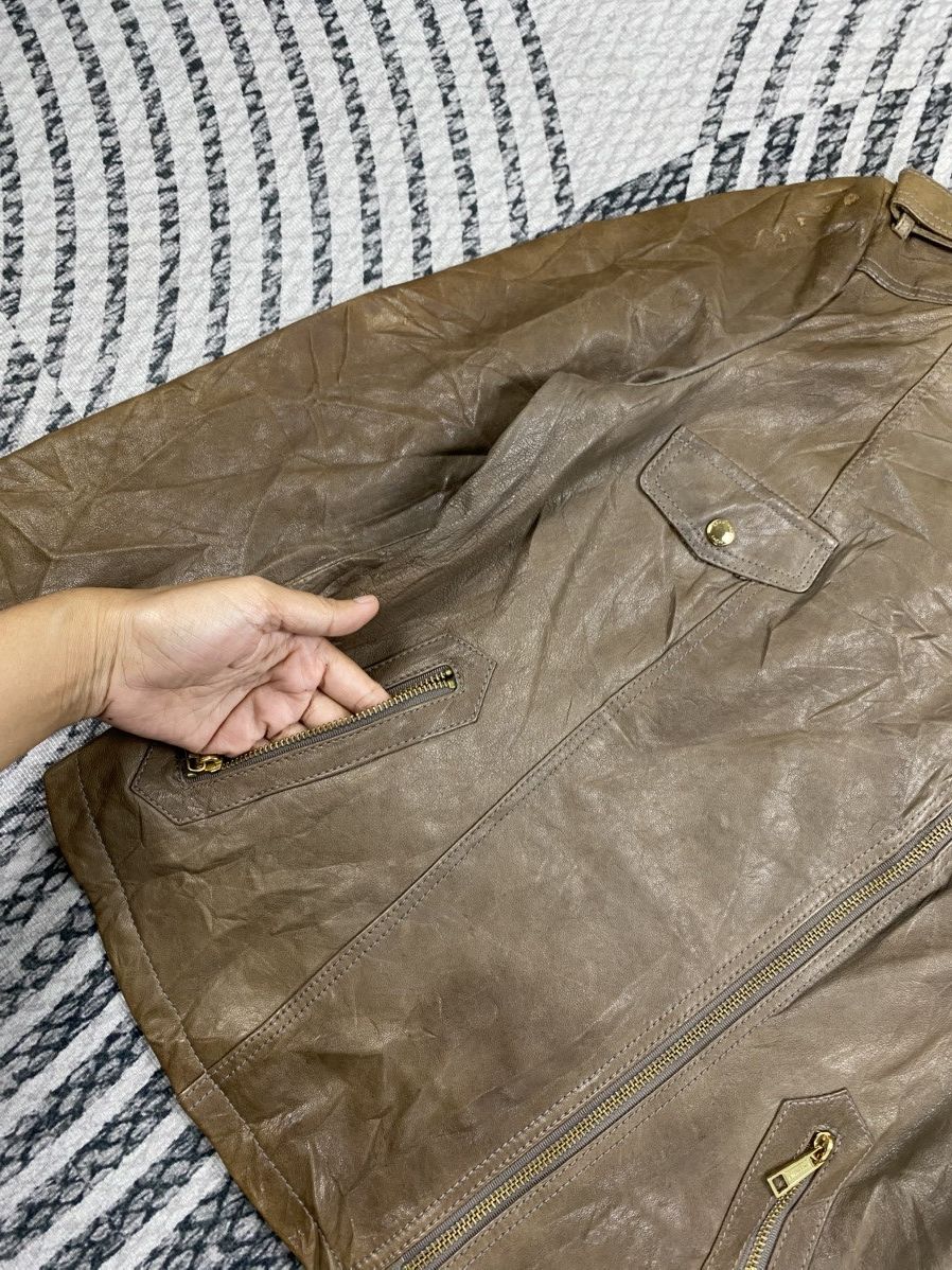 BEANPOLE Vintage BEANPOLE Ladies Brown Leather Bikers Jacket Size S / US 4 / IT 40 - 6 Thumbnail