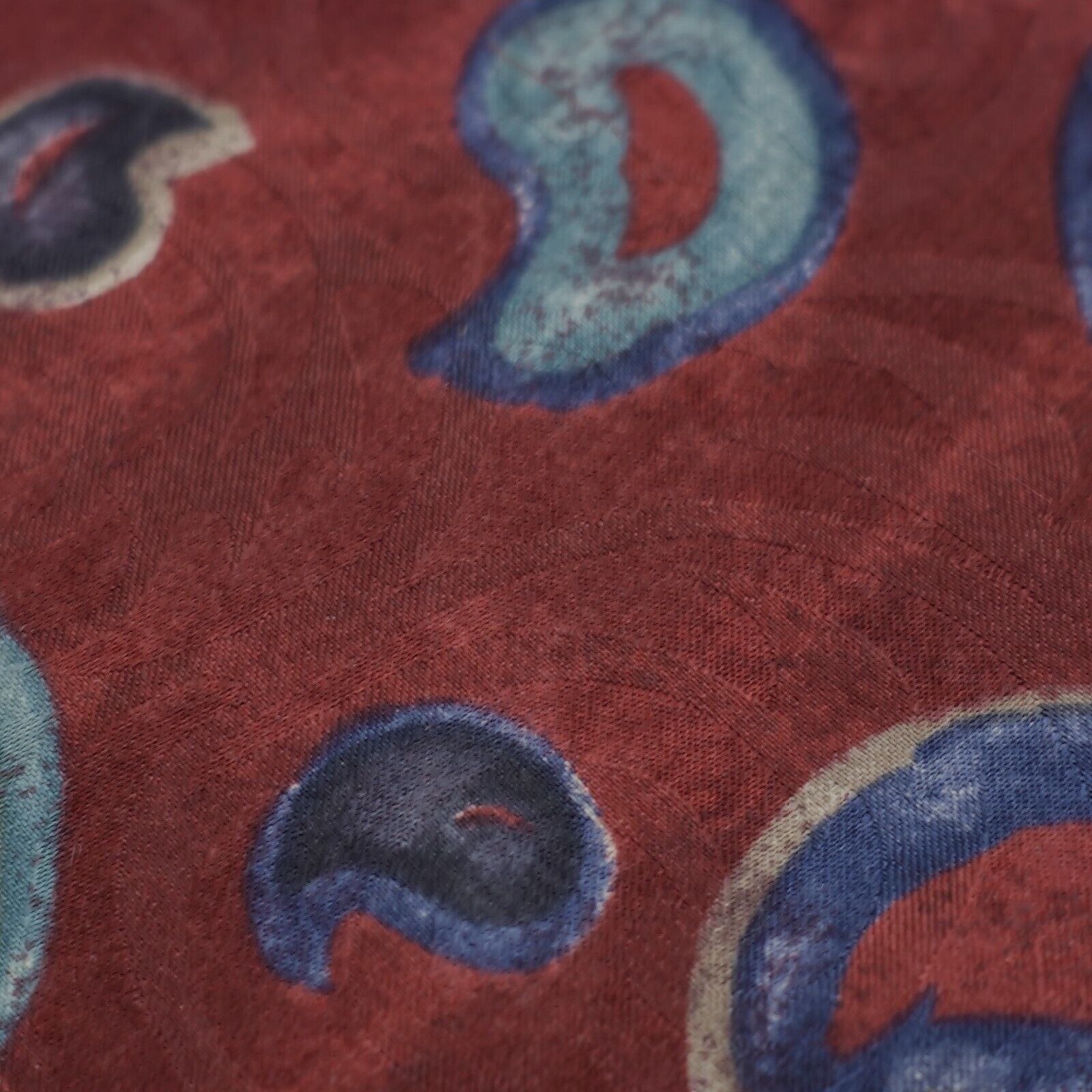 Halston III Halston 3 Abstract Red Paisley Print Wide Silk Tie Size ONE SIZE - 2 Thumbnail