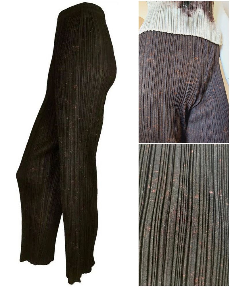image of Issey Miyake Miyake Guest Artist No. 4 Cai Guo-Qiang Gunpowder Pants in Brown, Women's (Size 28)