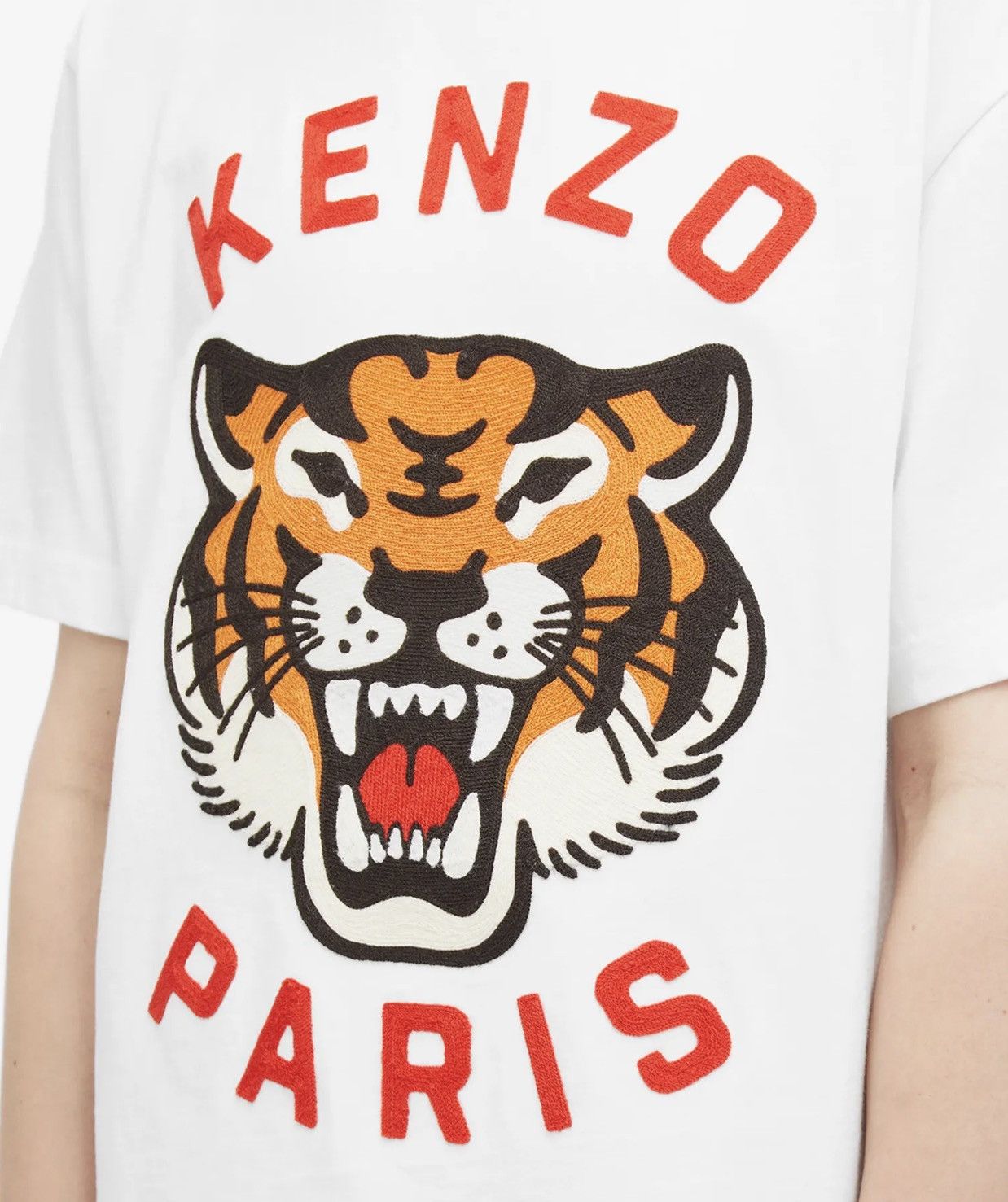 Kenzo Kenzo Tiger Embroidered T-Shirt White M Size US M / EU 48-50 / 2 - 15 Thumbnail
