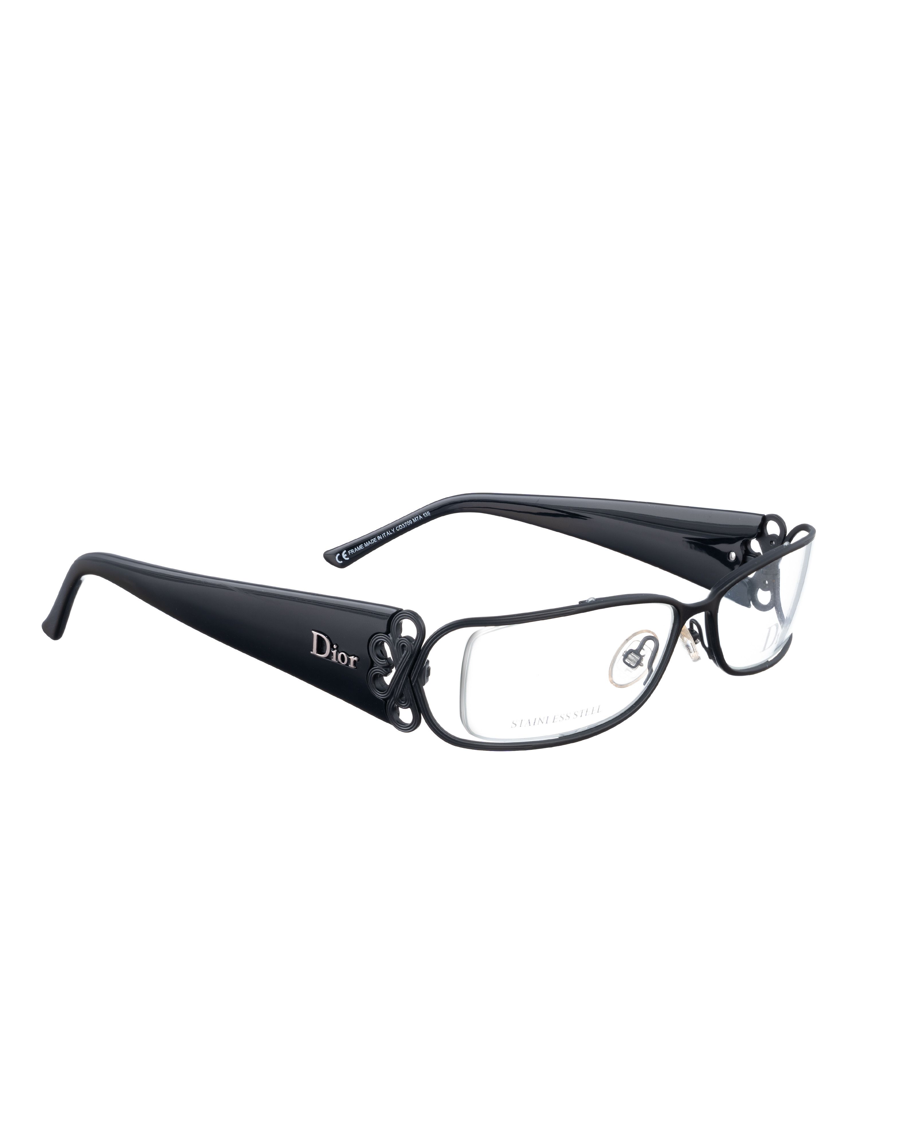 Dior 00s Black Glasses with Abstract Details on Temples