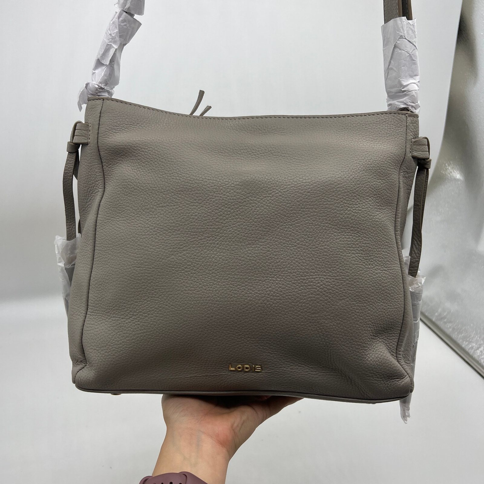 Other LODIS Womens Purse Texas Leather Grayson Shoulder Ash Gray Size ONE SIZE - 3 Thumbnail