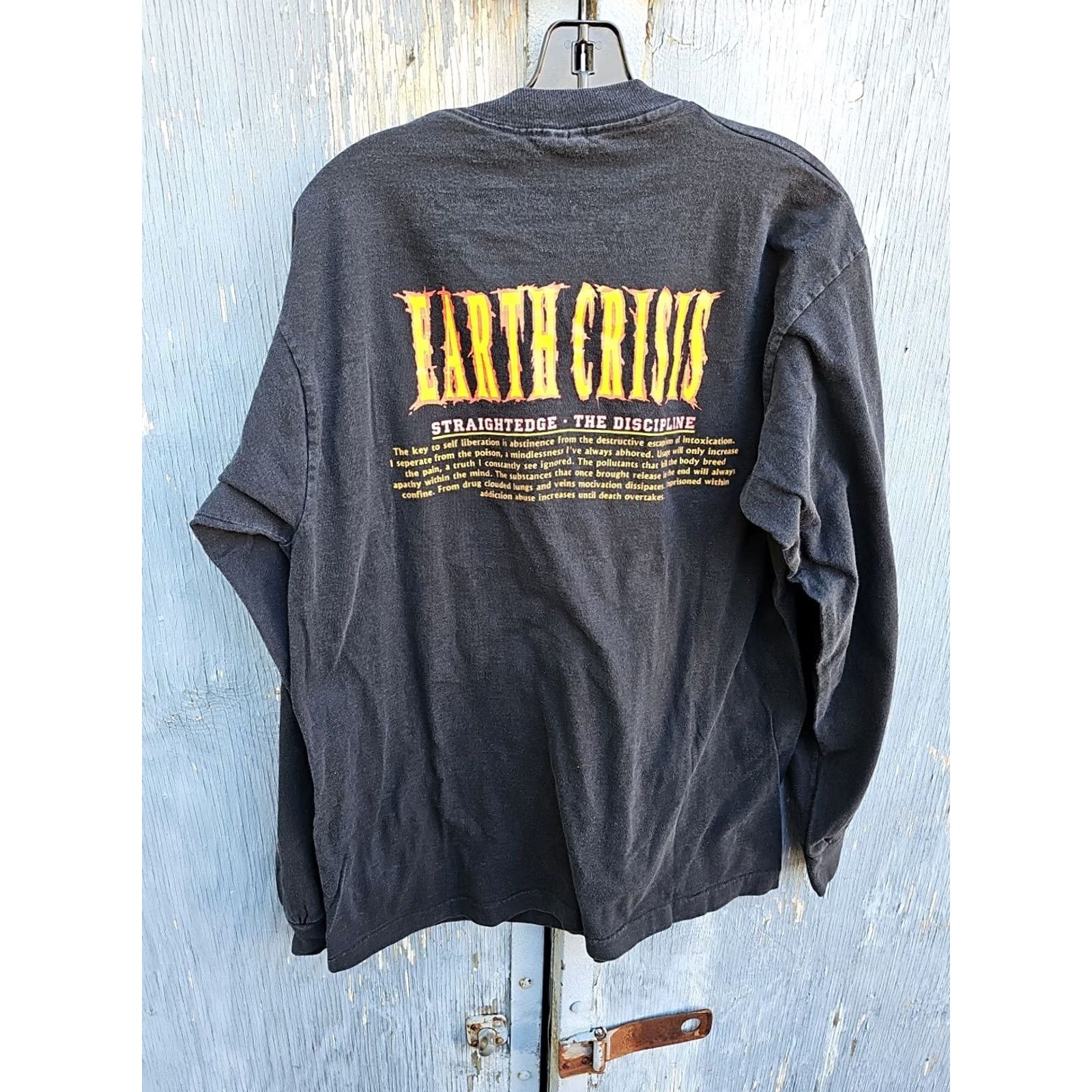 Fruit Of The Loom VINTAGE Earth Crisis STRAIGHT EDGE THE DISCIPLINE LONG SLEEVE Shirt XL 90S Size US XL / EU 56 / 4 - 6 Thumbnail