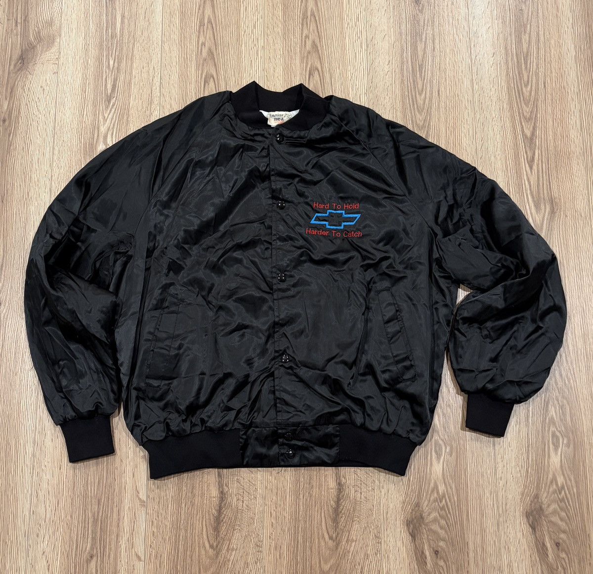 NASCAR Vtg Chevrolet The Heartbeat of America Satin Bomber Jacket Size US XL / EU 56 / 4 - 2 Thumbnail