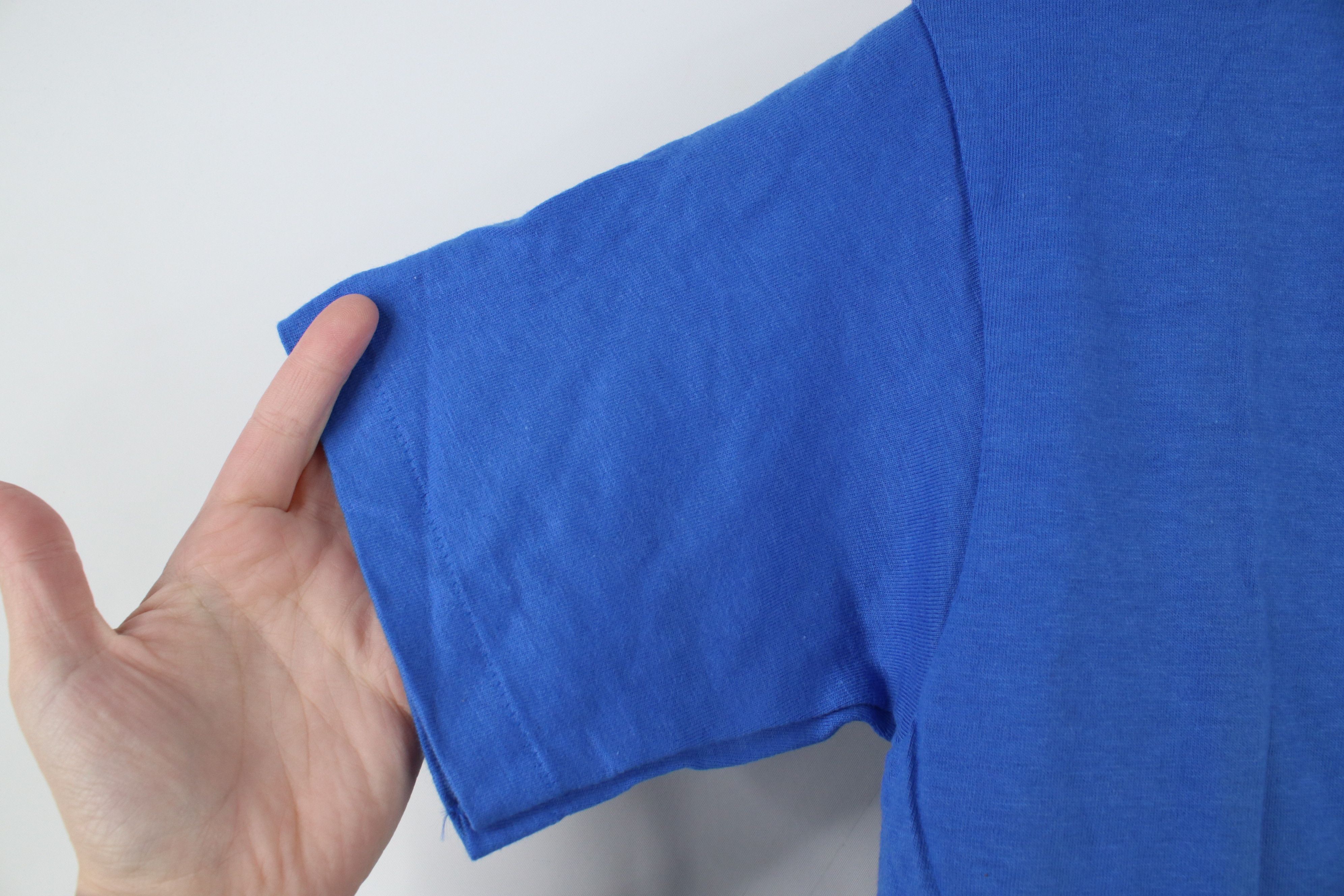 Hanes × Vintage Vintage 80s 90s Hanes Beefy Blank Cotton T-Shirt Blue USA Size US S / EU 44-46 / 1 - 6 Thumbnail
