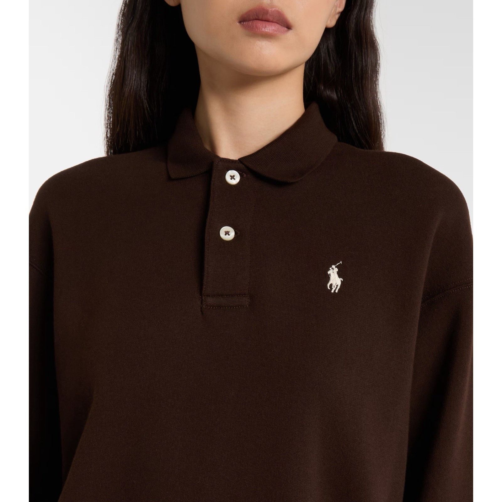 Polo Ralph Lauren NWT Ralph Lauren Woman Fleece Long-Sleeve Sweatshirt Brown Size US S / EU 44-46 / 1 - 11 Thumbnail