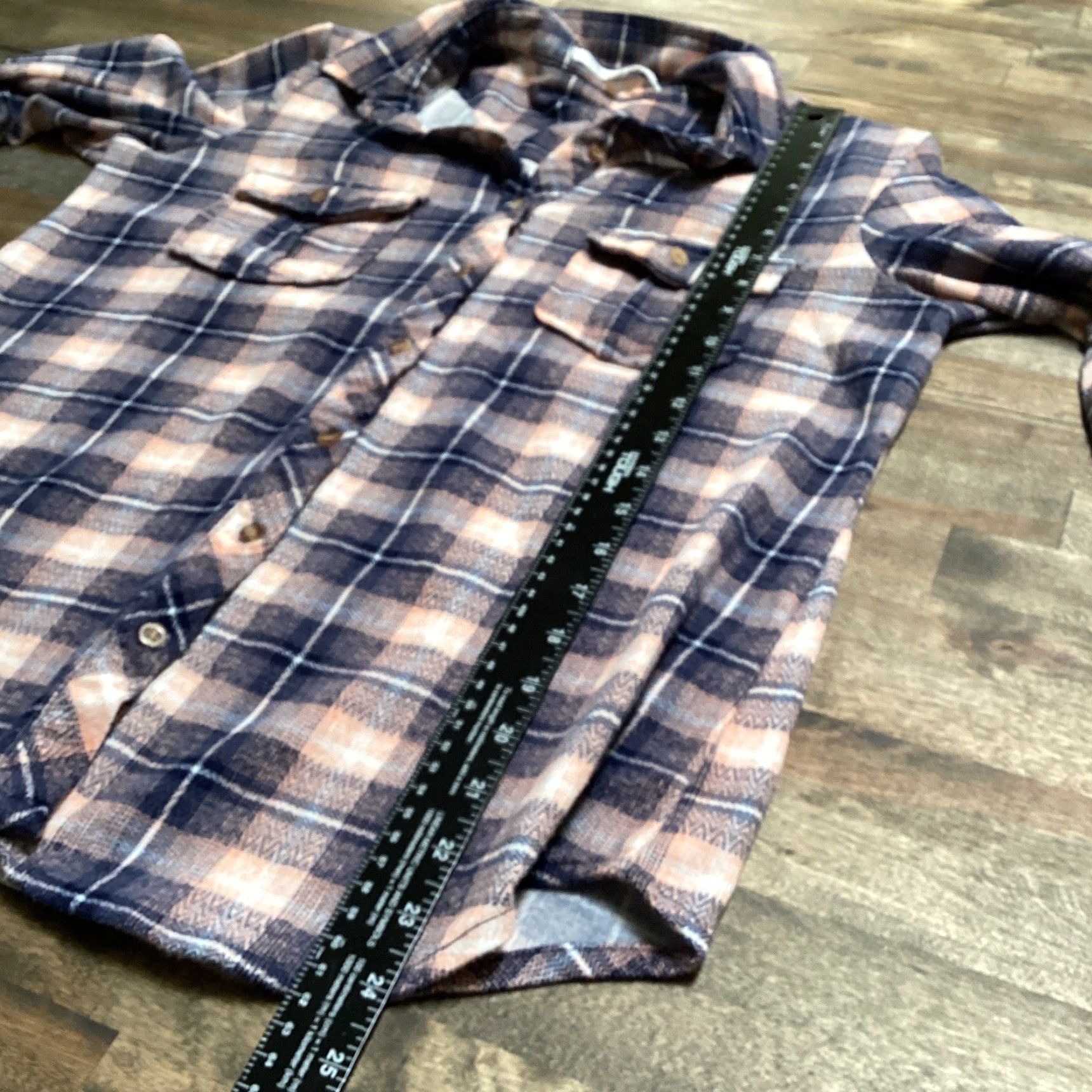 Vintage Eden & Olivia Shirt Women S Blue Plaid Button Up Roll Tab Long Sleeve Size S / US 4 / IT 40 - 7 Thumbnail