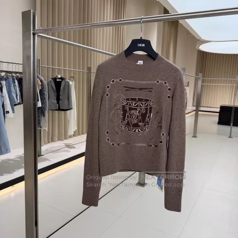 Hermes Hermes Elephant Gray Wool Knit Sweater Size XXS / US 00 / IT 34 - 2 Thumbnail