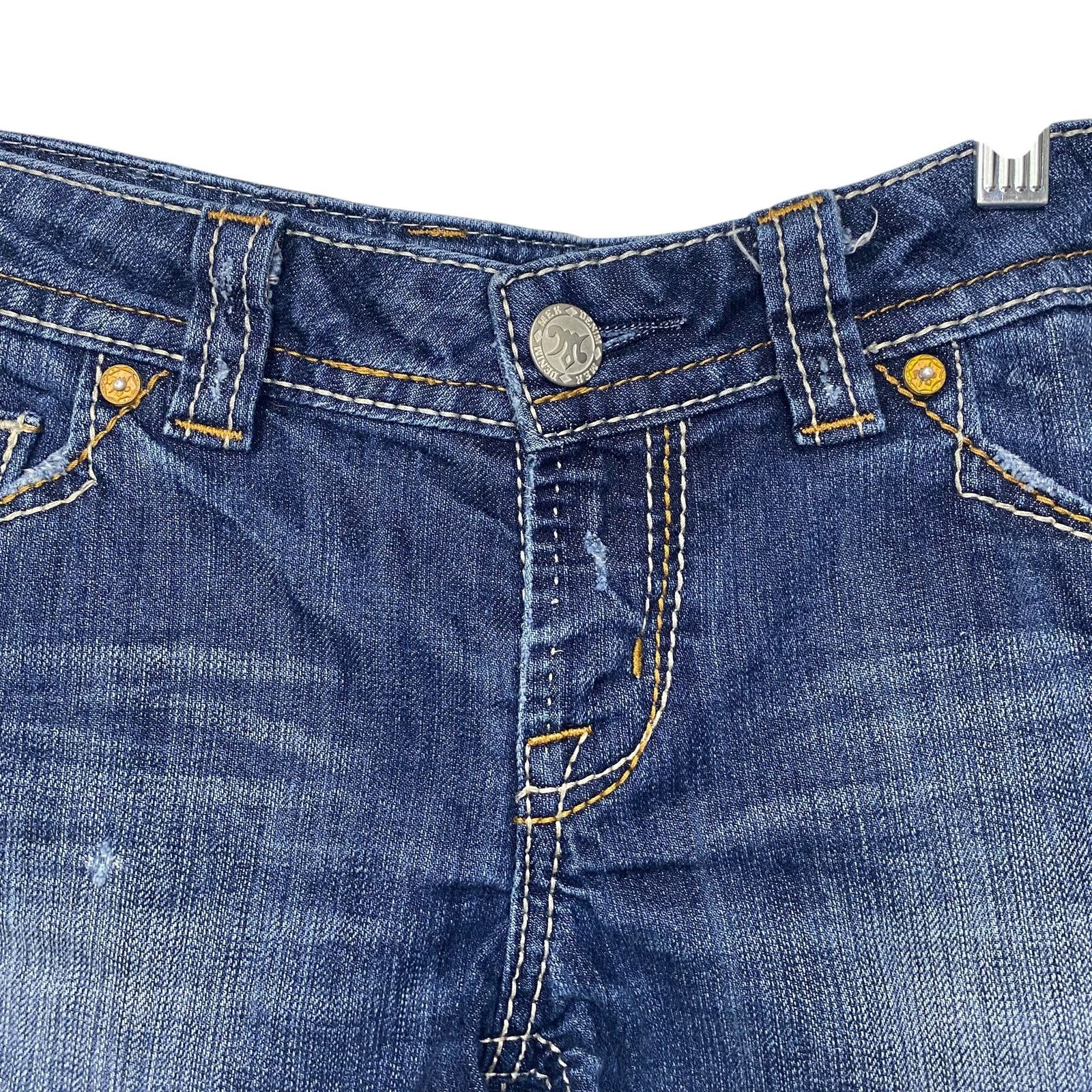 Mek Denim VTG Y2K Mek Denim Distressed Embroidered Jean Shorts Size 28" / US 6 / IT 42 - 3 Thumbnail