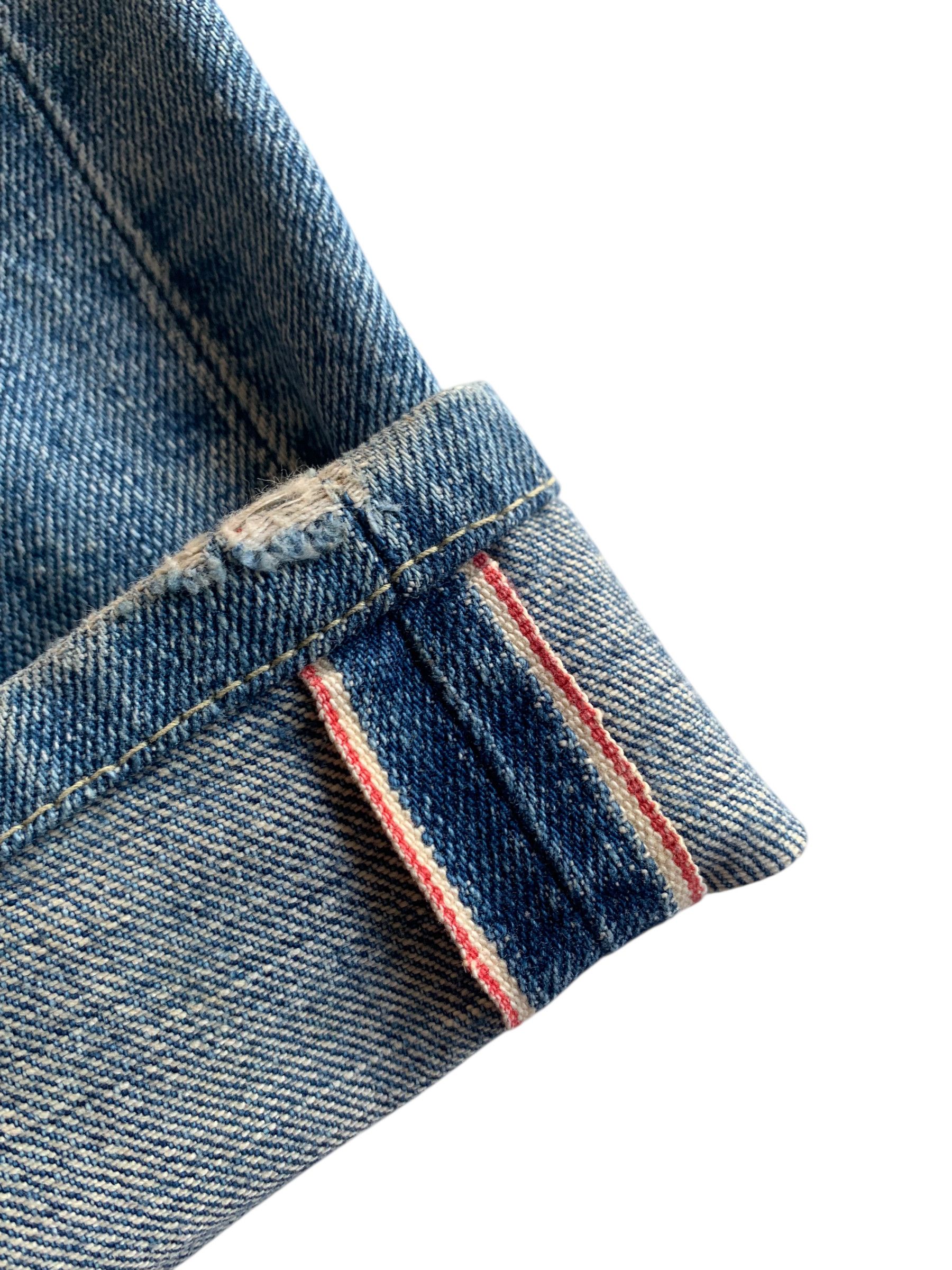 Kapital VINTAGE EDWIN 505 SELVEDGE BAGGY FADED DISTRESSED DENIM Size US 33 - 6 Thumbnail