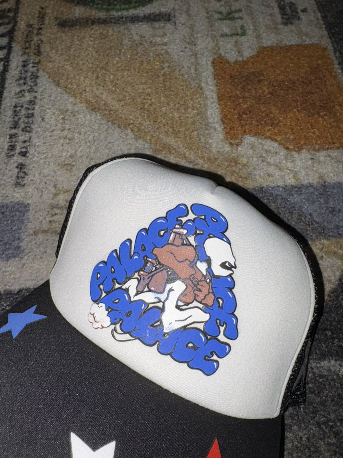 Palace Mark Bode Trucker Hat Black