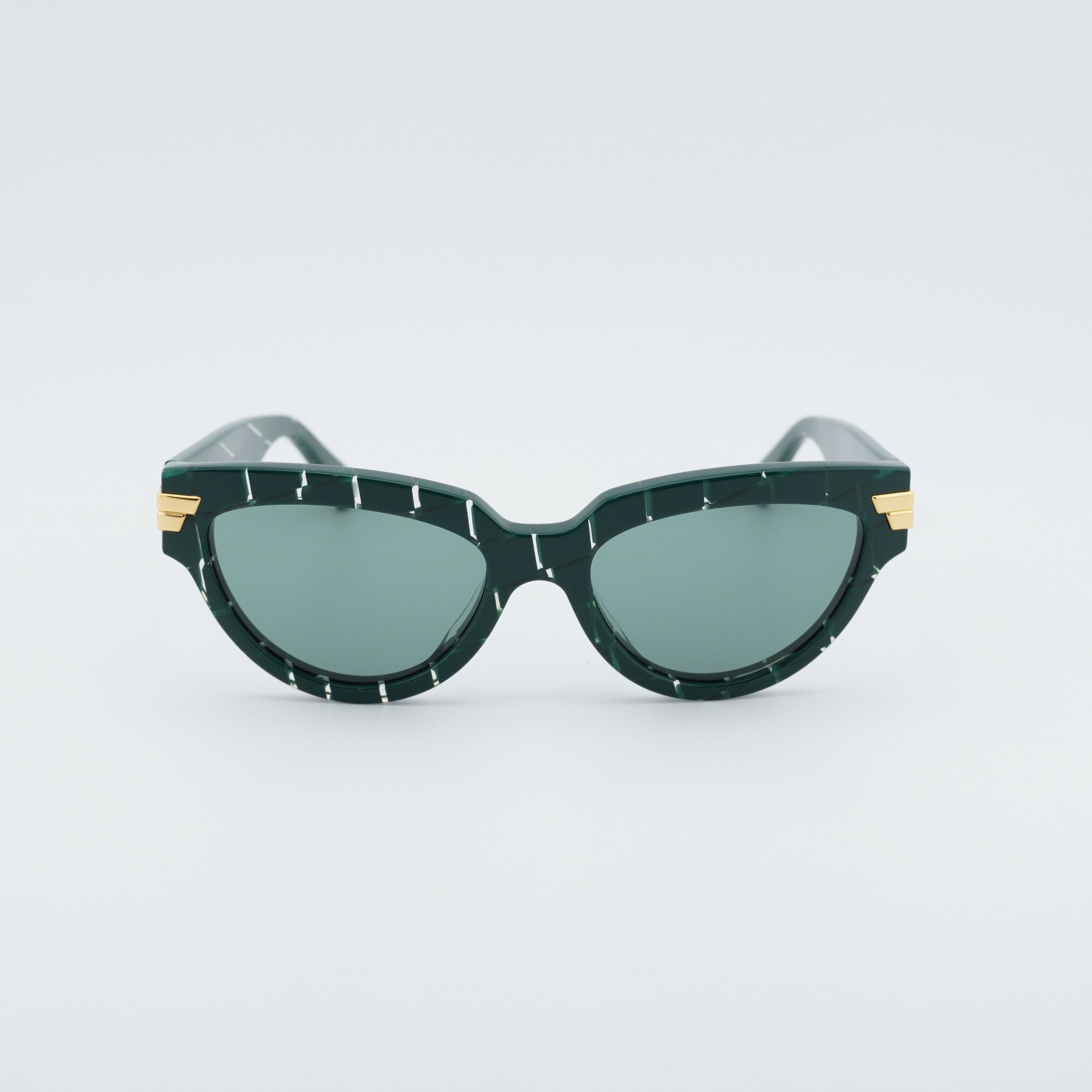 Bottega Veneta Bottega Veneta BV1035S 004 Sunglasses Green Cat Eye Frame Size ONE SIZE - 6 Thumbnail