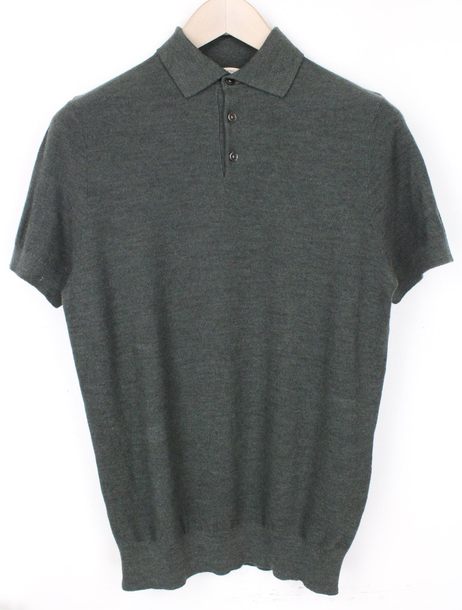 ~S Green Merino Wool Short Sleeved Polo 72185