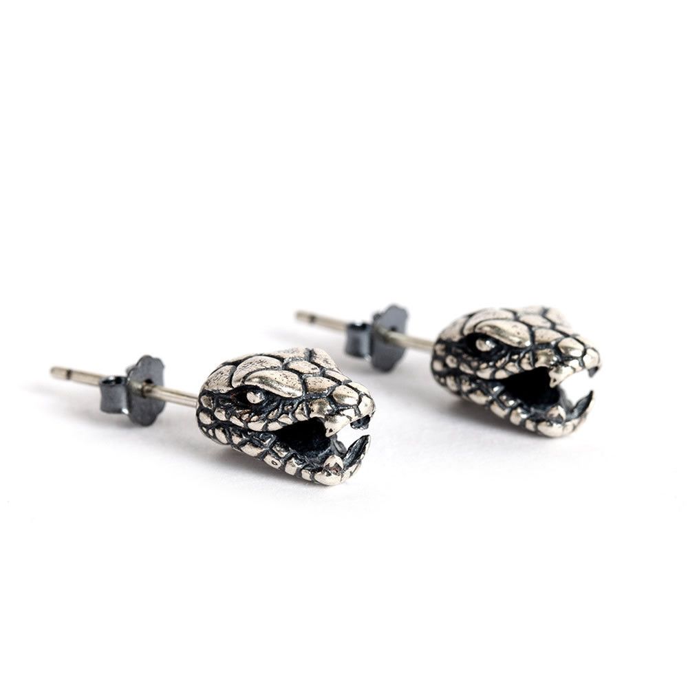 Jewelry Snake Punk Earrings One Pairs Chrome Jewelry Size ONE SIZE - 6 Thumbnail