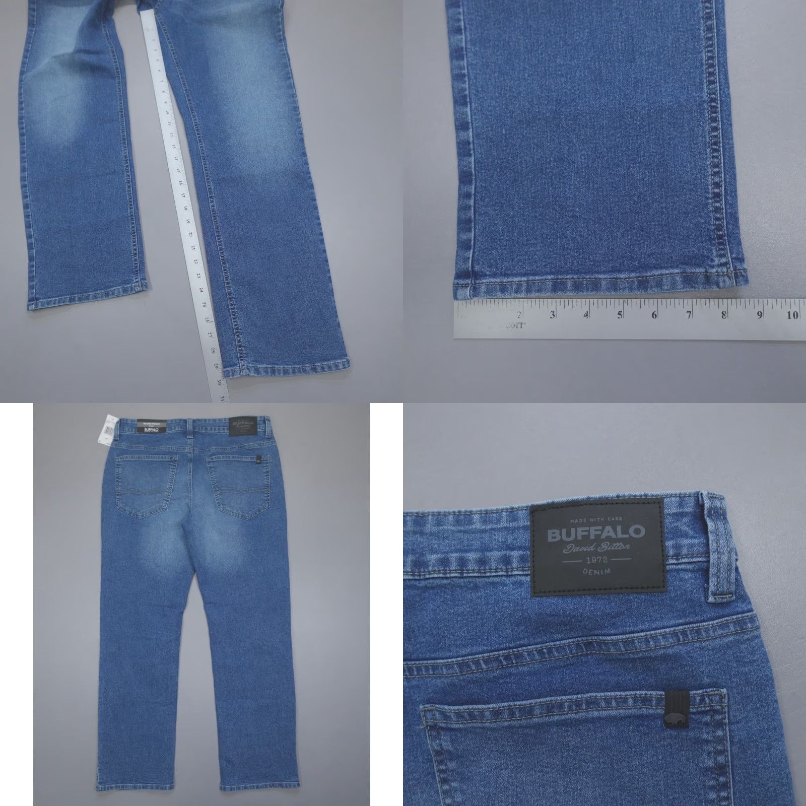 Buffalo David Bitton Buffalo David Bitton Jeans Driven Relaxed Straight Men 32x30 Blue Denim 5-Pocket Baggy Stretch Modern Casual Mens Straight Jeans Size US 34 / EU 50 - 8 Thumbnail