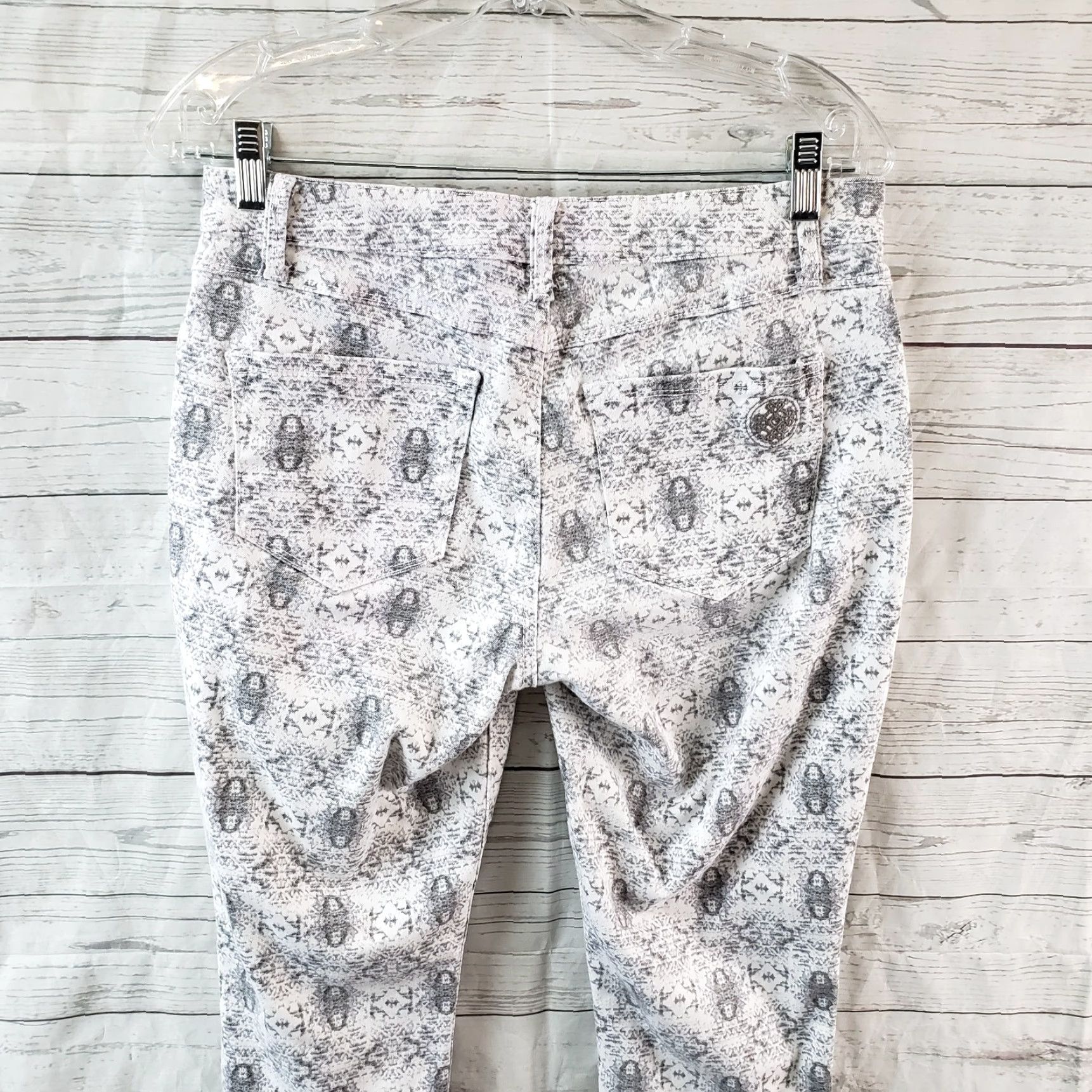 Vintage Laurie Felt Womens Cropped Jeans Sz S Gray White Mid Rise Denim Shirtless? No — (rearranged) Size 28" / US 6 / IT 42 - 5 Thumbnail