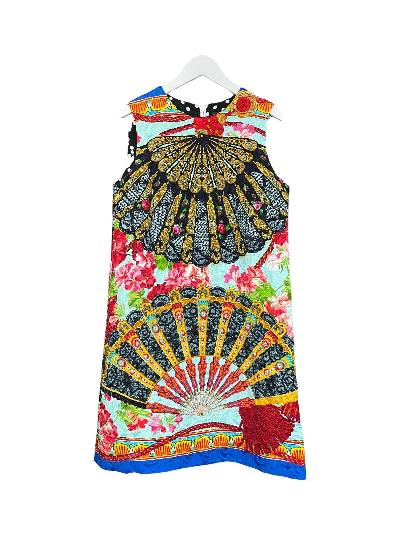 Dolce & Gabbana Dolce & Gabbana Fan Print Sleeveless Dress Size 40 Size S / US 4 / IT 40 - 1 Thumbnail