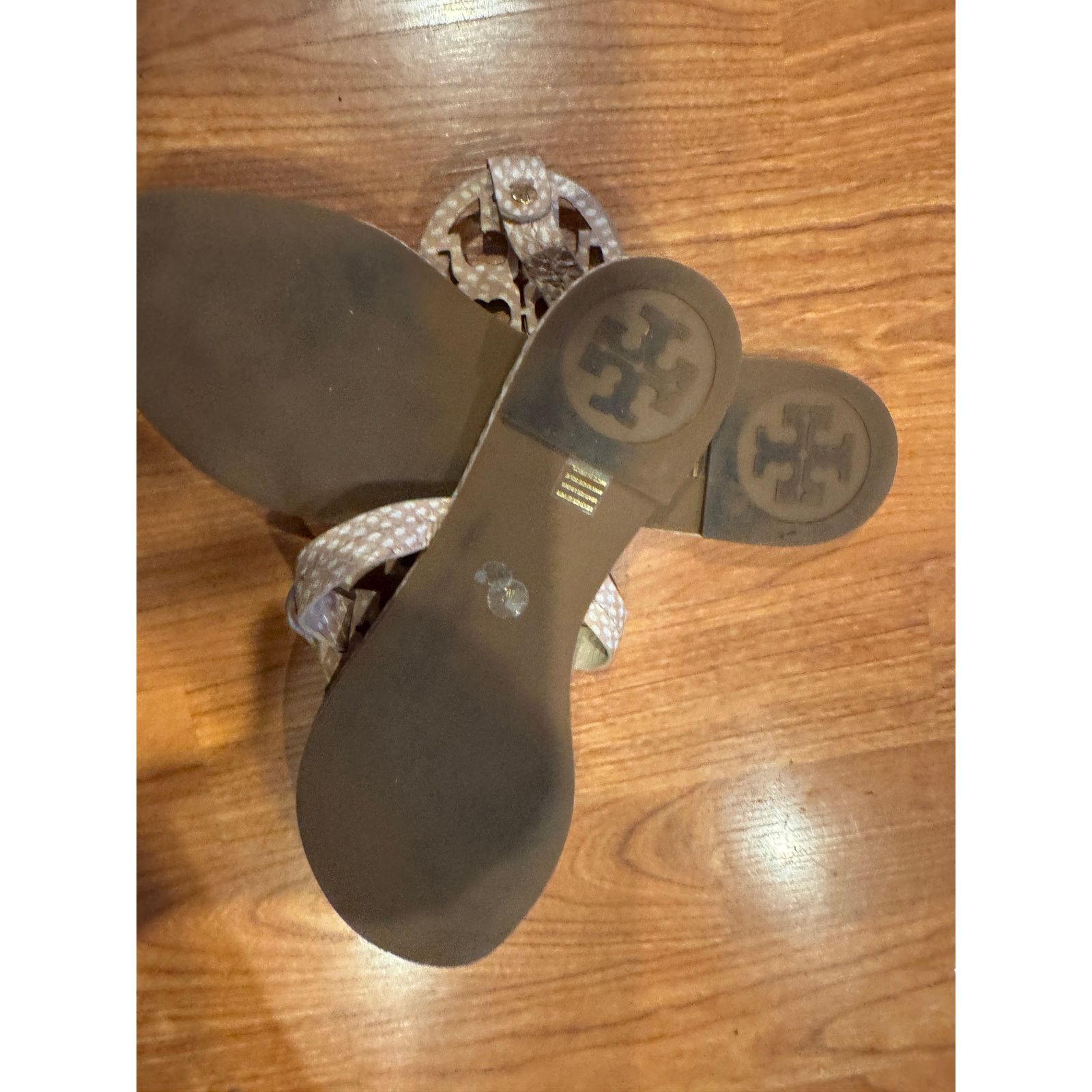 Tory Burch Tory Burch Beige/Gold Leather Sandals Size 7M Size US 7 / IT 37 - 3 Thumbnail