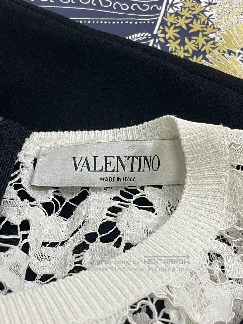 Valentino Valentino White lace patchwork black knitted dress Size S / US 4 / IT 40 - 4 Thumbnail