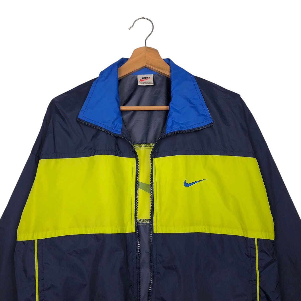 Nike Vintage Nike Swoosh Windbreaker — Electric Yellow Panel Size US M / EU 48-50 / 2 - 4 Thumbnail