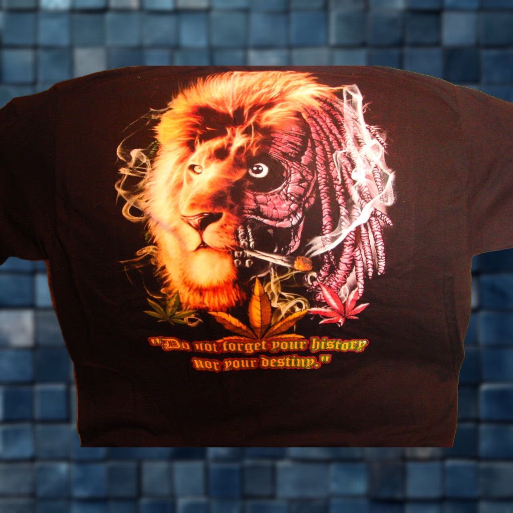 Vintage VINTAGE C&H Graphic T-Shirt Men XL Black Marijuana Rasta Lion Smoking Joint 100% Cotton Size US XL / EU 56 / 4 - 1 Thumbnail
