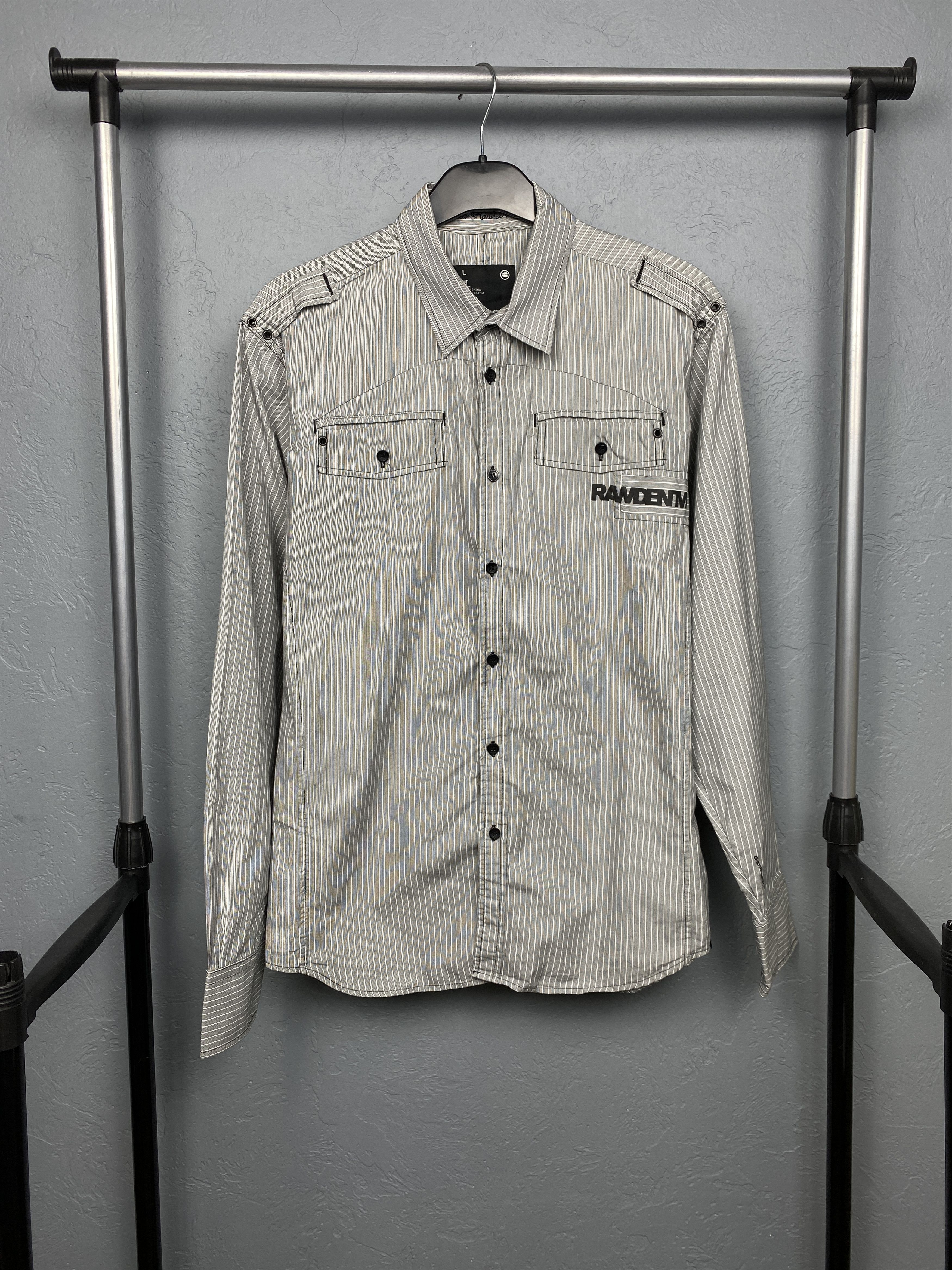 G-Star G Star Raw Vintage Mens Striped Long Sleeve Shirt Size US L / EU 52-54 / 3 - 1 Thumbnail