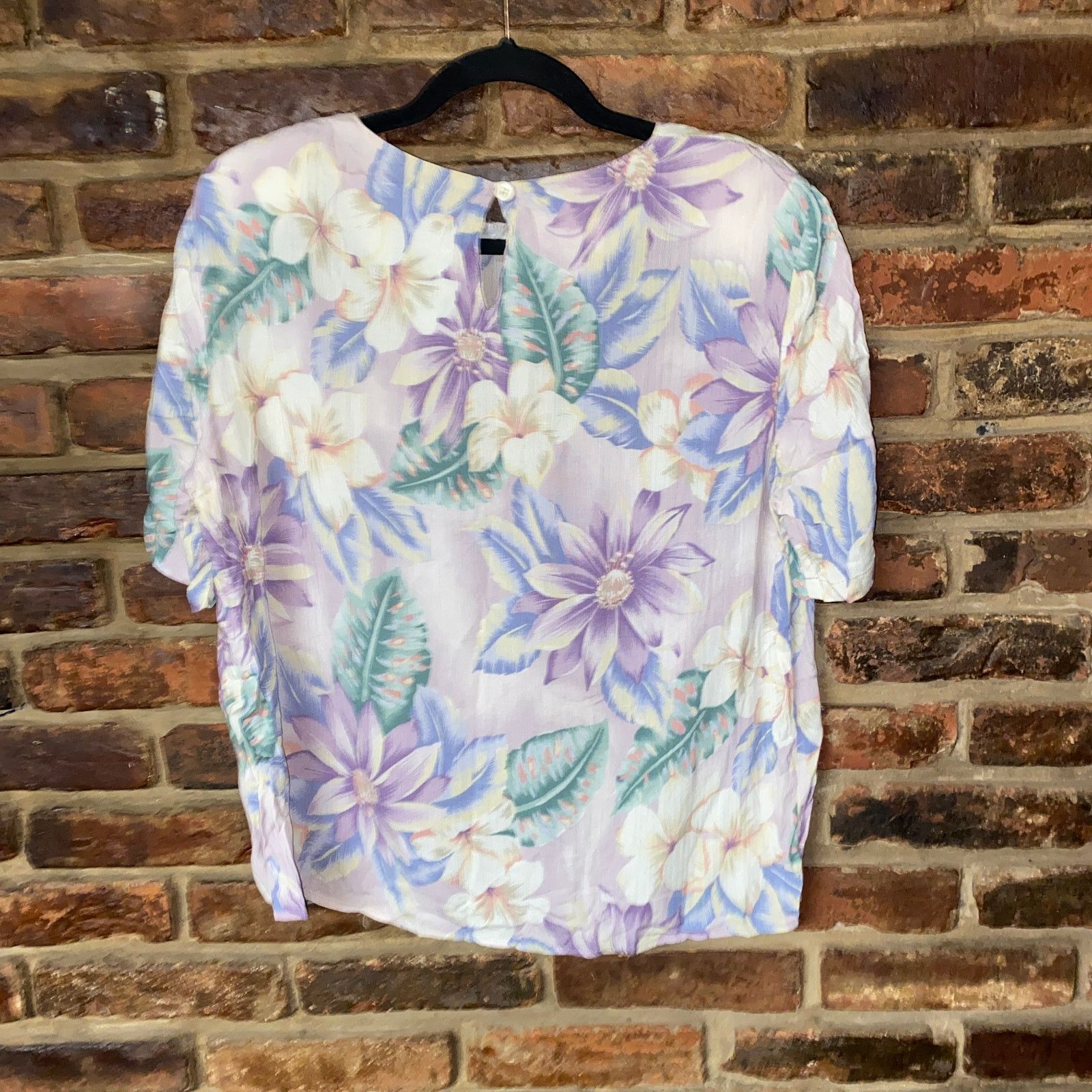 Other Jaclyn Smith Purple Floral Blouse Shoulder Pads Medium Size M / US 6-8 / IT 42-44 - 5 Thumbnail