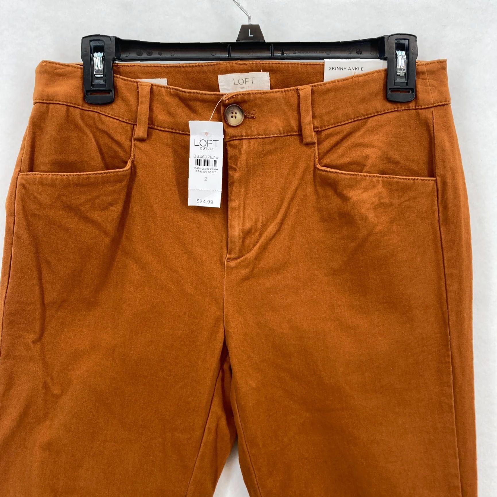 Ann Taylor LOFT Outlet Skinny Ankle Pants Women's 2 Brown Stretch Fabric Slim Leg Mid Rise Ann Taylor Pants Womens Brown Slim Ankle Length Capable 2 Size 30" / US 8 / IT 44 - 2 Thumbnail