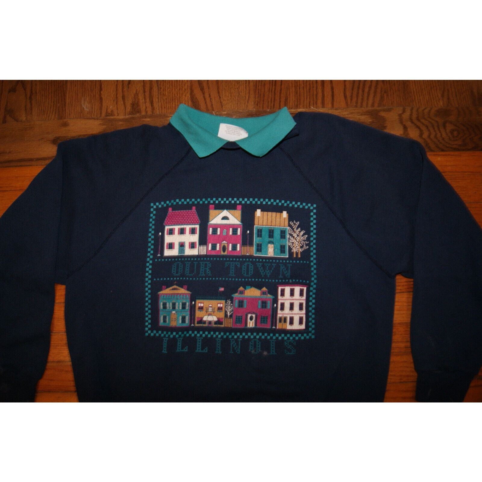 Other VTG Grandma Collar Large Womens Sweatshirt ILLINOIS OUR TOWN Size L / US 10 / IT 46 - 1 Thumbnail