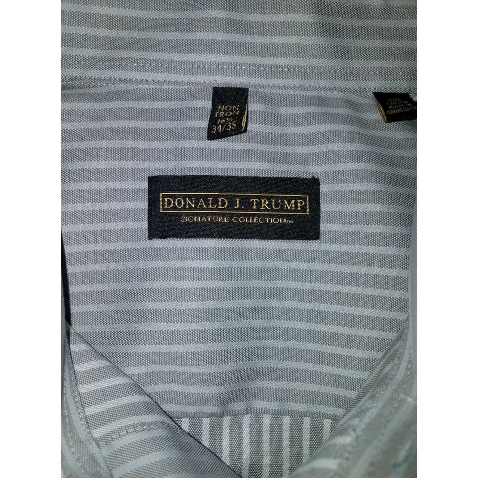 Vintage Donald Trump Signture Collection Grey Striped Button Down Shirt Non Iron 16.5 Size US XL / EU 56 / 4 - 7 Thumbnail