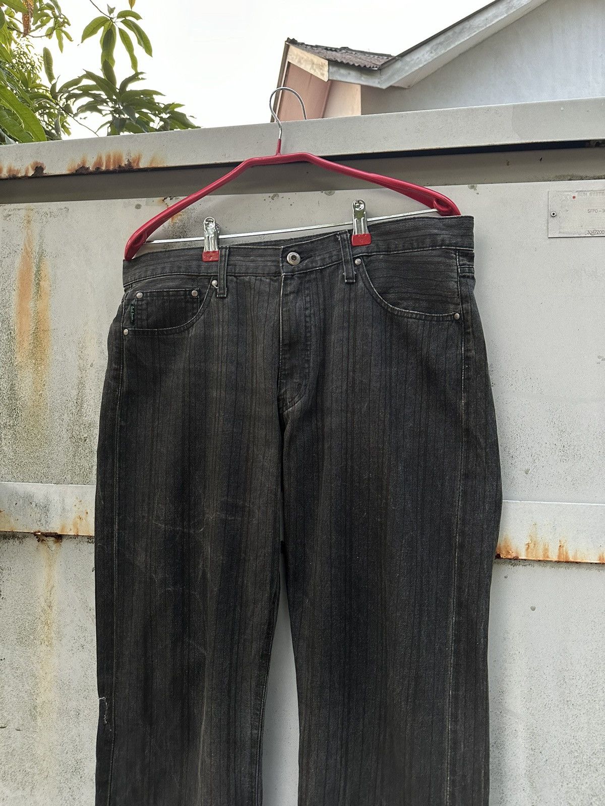 Paul Smith 👹Paul Smith Thrashed Striped Baggy Jeans Size US 33 - 6 Thumbnail