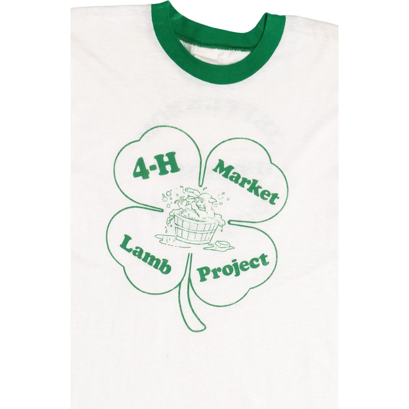 Market VINTAGE 4-H Market Lamb Project Tennessee Ringer T-Shirt Large White 1980s Adult Size US L / EU 52-54 / 3 - 3 Thumbnail