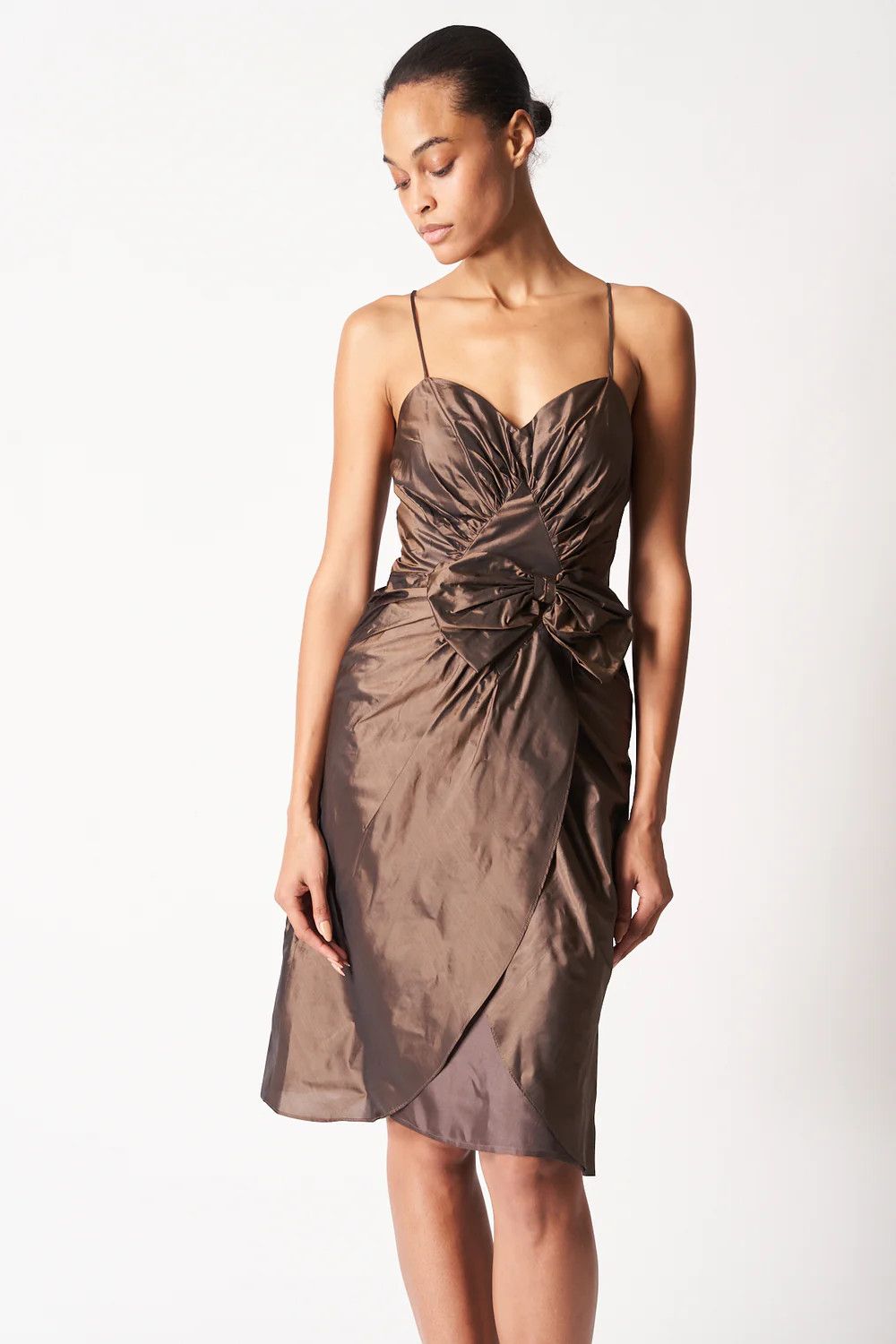 Maison Margiela o1y0625 Midi Dress in Brown Size S / US 4 / IT 40 - 3 Thumbnail